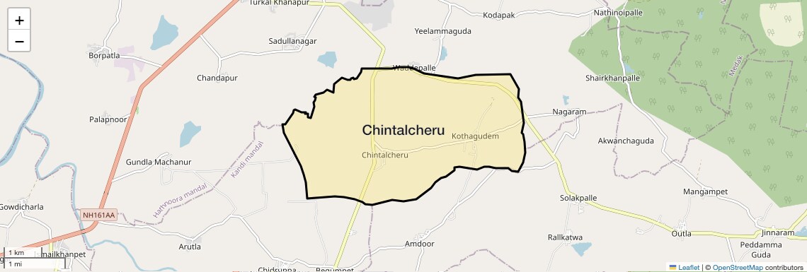 Location Map of Chintalcheru, Hyderabad