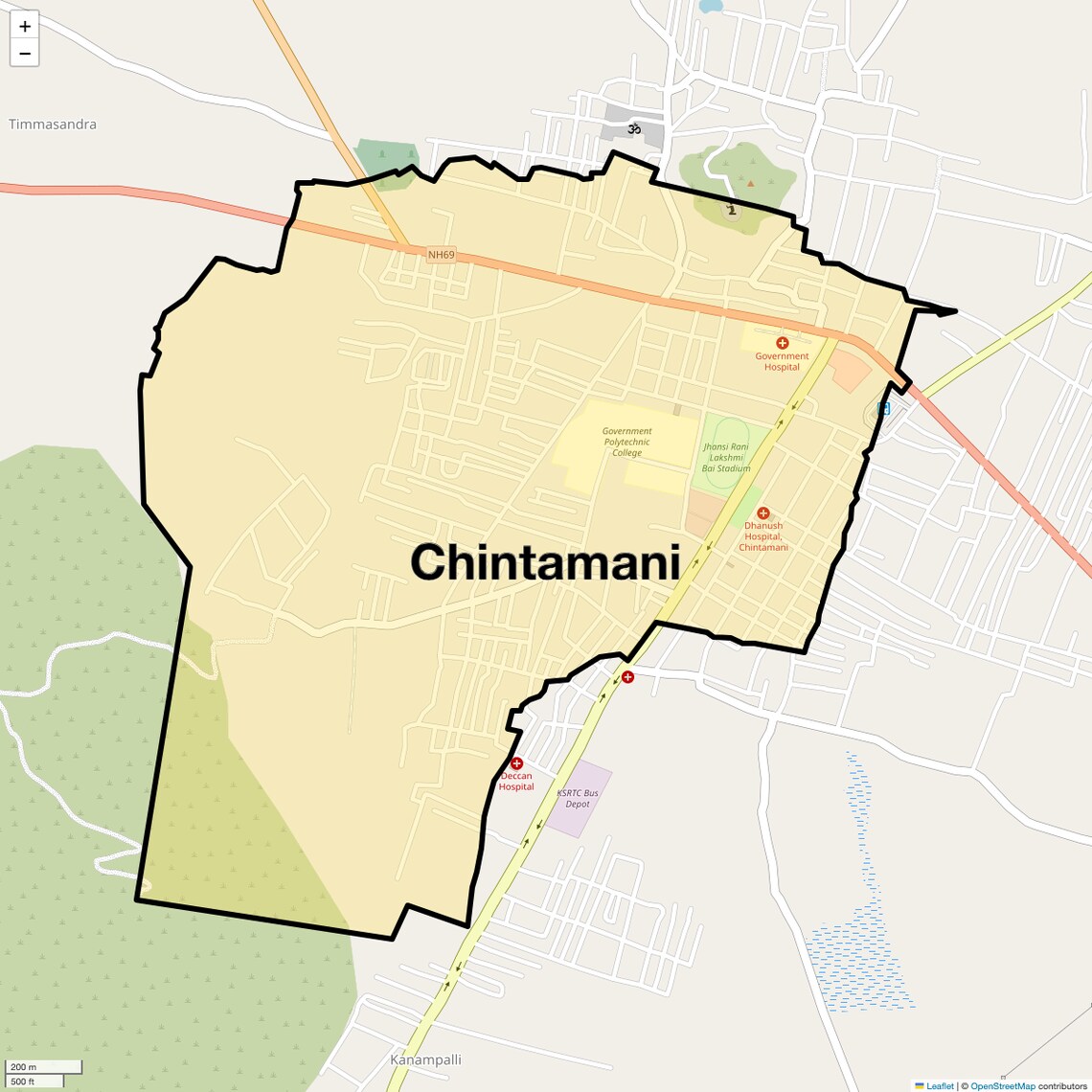 Location Map of Chintamani, Bangalore