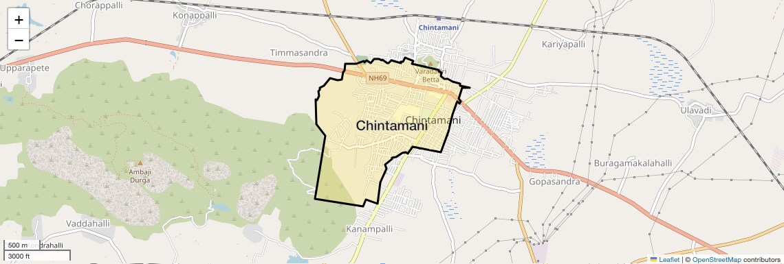 Location Map of Chintamani, Bangalore