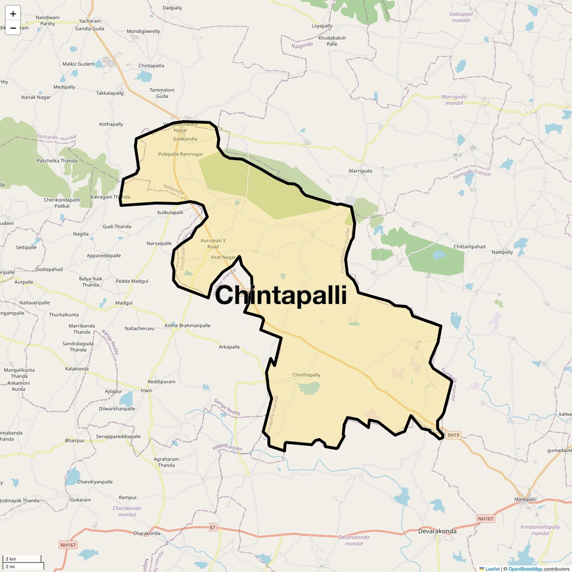 Location Map of Chintapalli, Hyderabad
