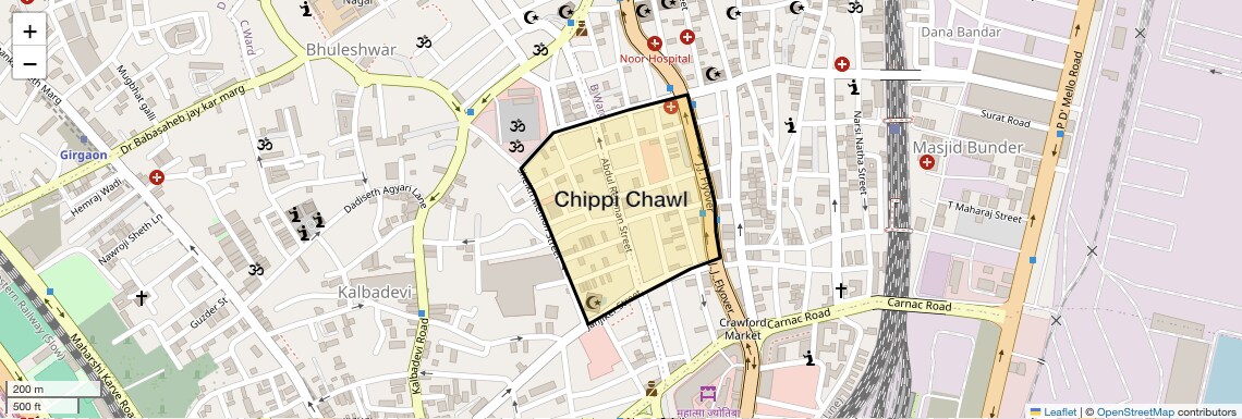 Location Map of Chippi Chawl, Mumbai