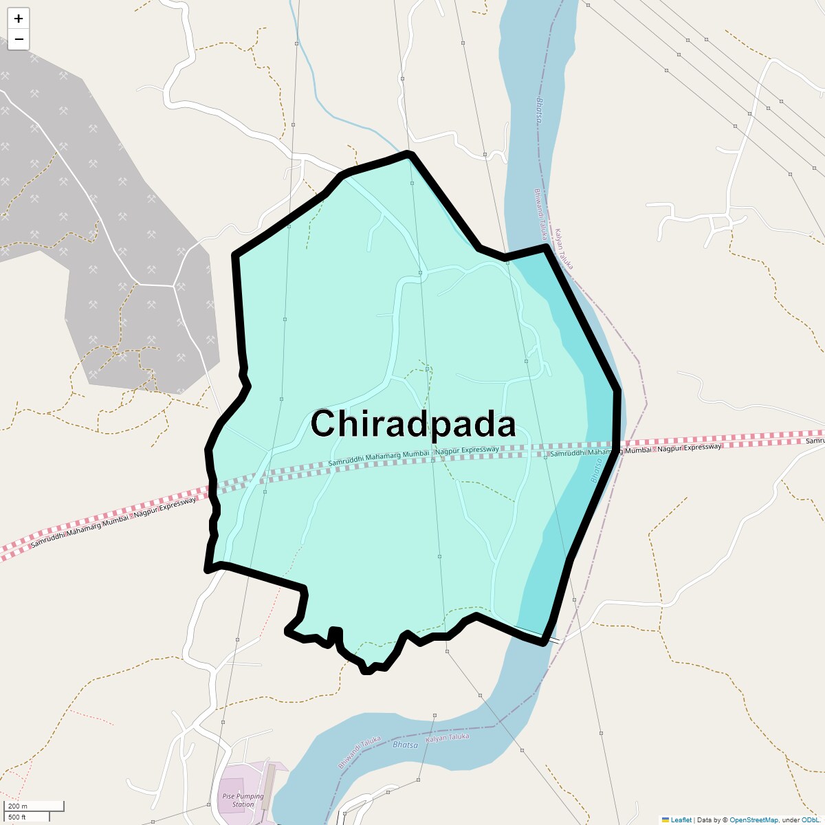 Location Map of Chiradpada, Thane
