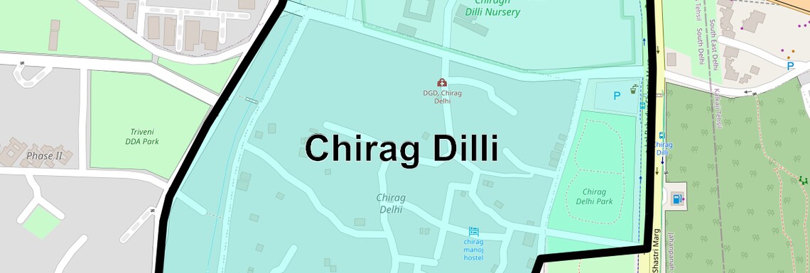 Location Map of Chirag Dilli, Delhi