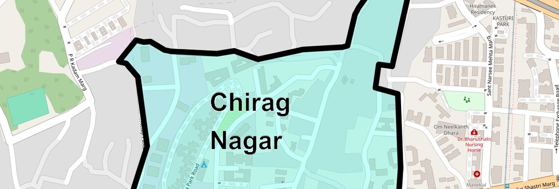 Location Map of Chirag Nagar, Mumbai