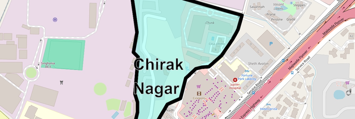 Location Map of Chirak Nagar, Thane