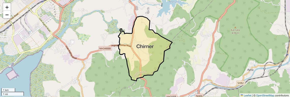 Location Map of Chirner, Navi Mumbai