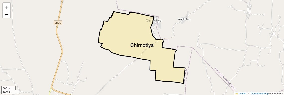 Location Map of Chirnotiya, Jaipur