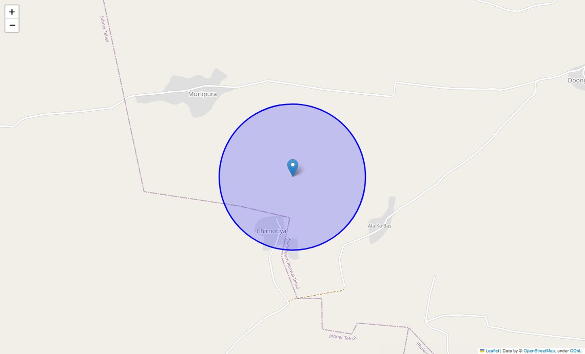 Location Map of Chirnotiya, Jaipur