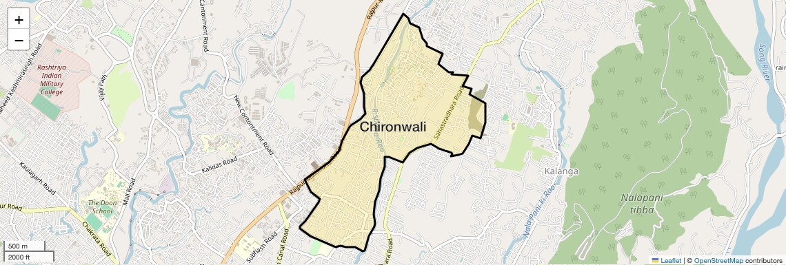 Location Map of Chironwali, Dehradun