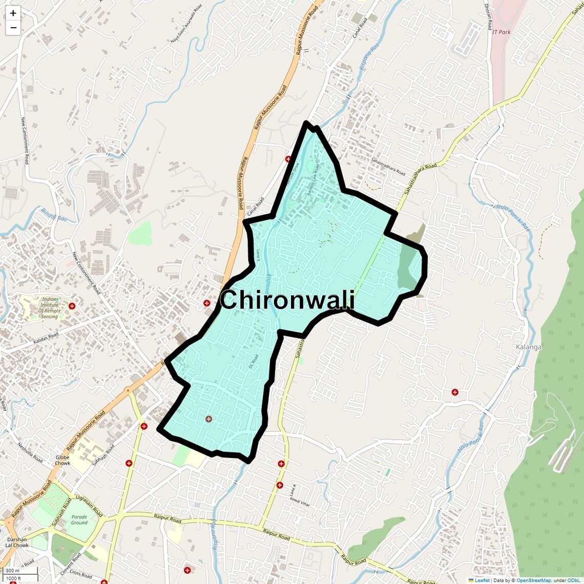 Location Map of Chironwali, Dehradun