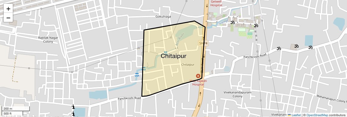 Location Map of Chitaipur, Varanasi