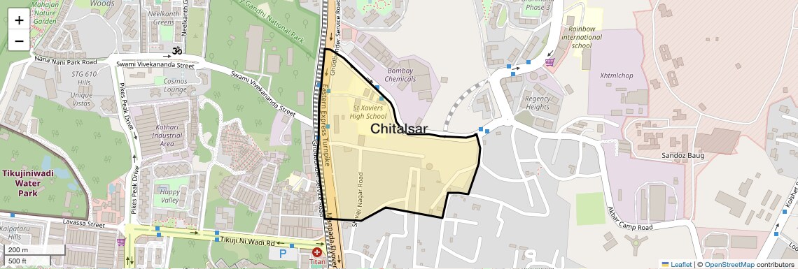 Location Map of Chitalsar, Thane