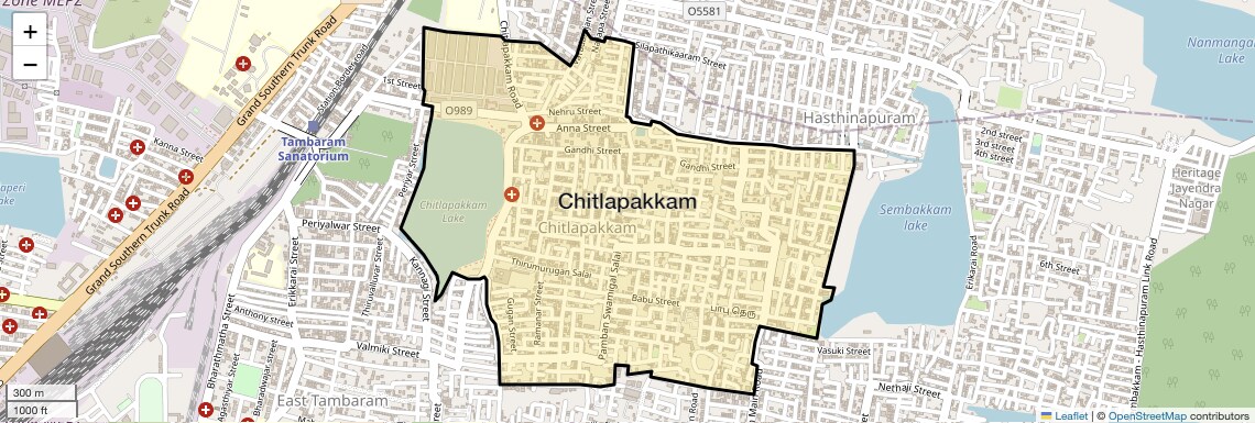 Location Map of Chitlapakkam, Chennai
