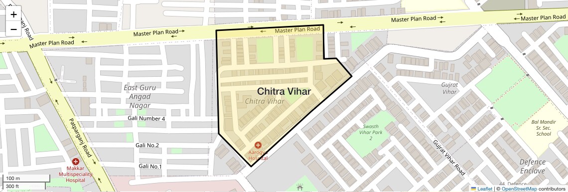 Location Map of Chitra Vihar, Delhi