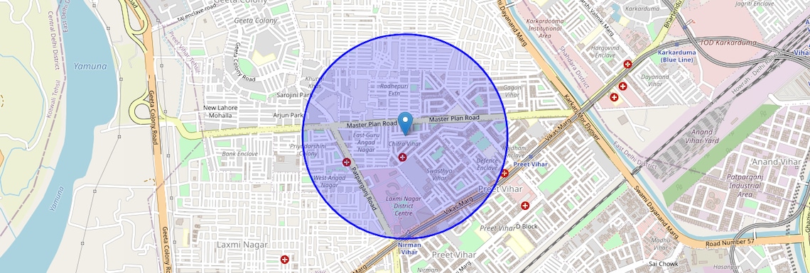 Location Map of Chitra Vihar, Delhi