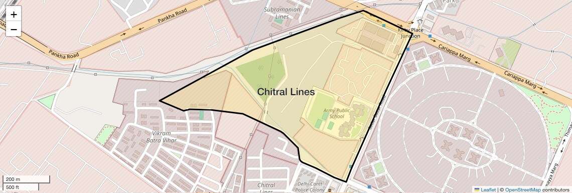 Location Map of Chitral Lines, Delhi