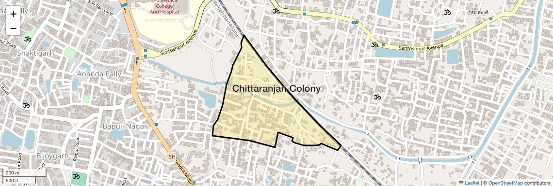 Location Map of Chittaranjan Colony, Kolkata