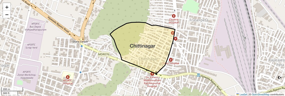 Location Map of Chittinagar, Vijayawada