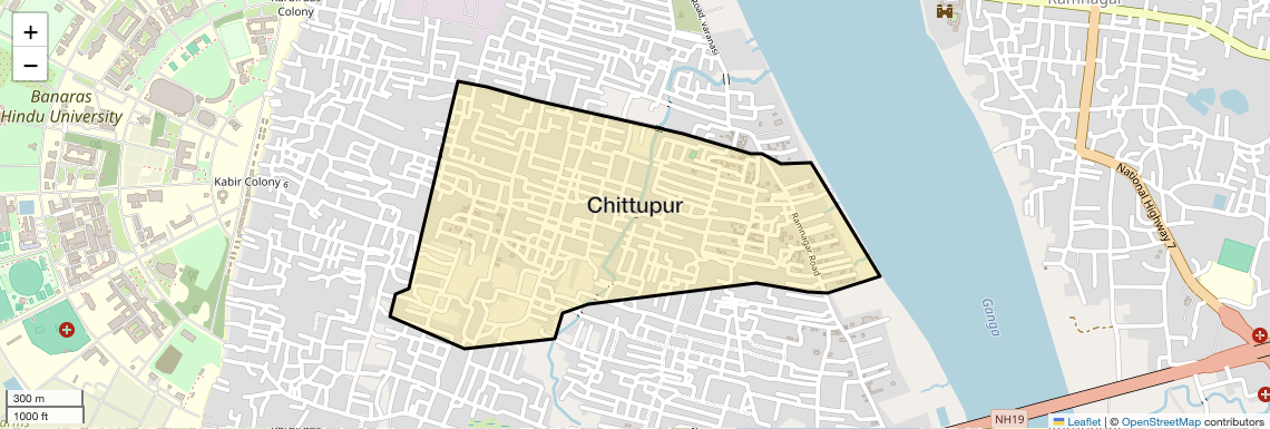 Location Map of Chittupur, Varanasi