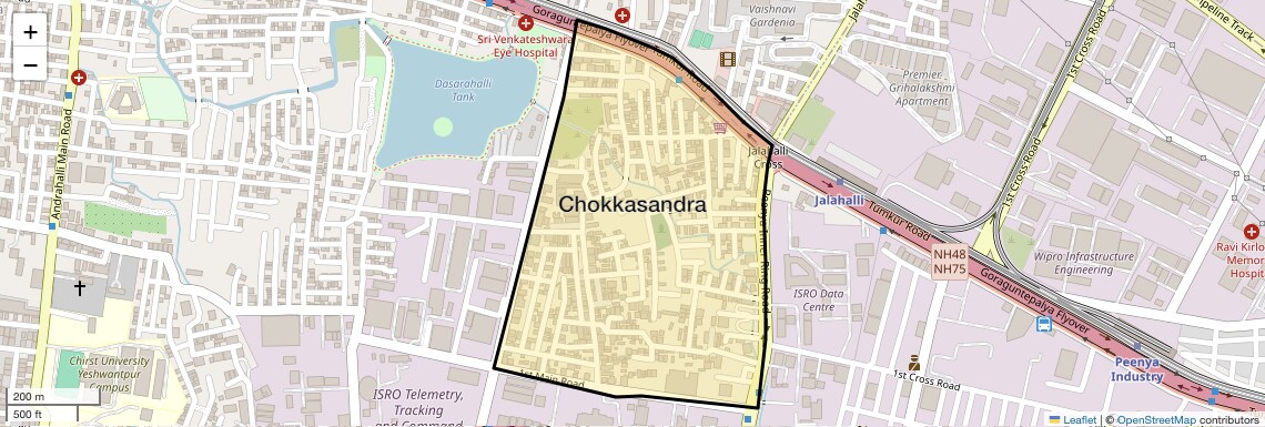 Location Map of Chokkasandra, Bangalore