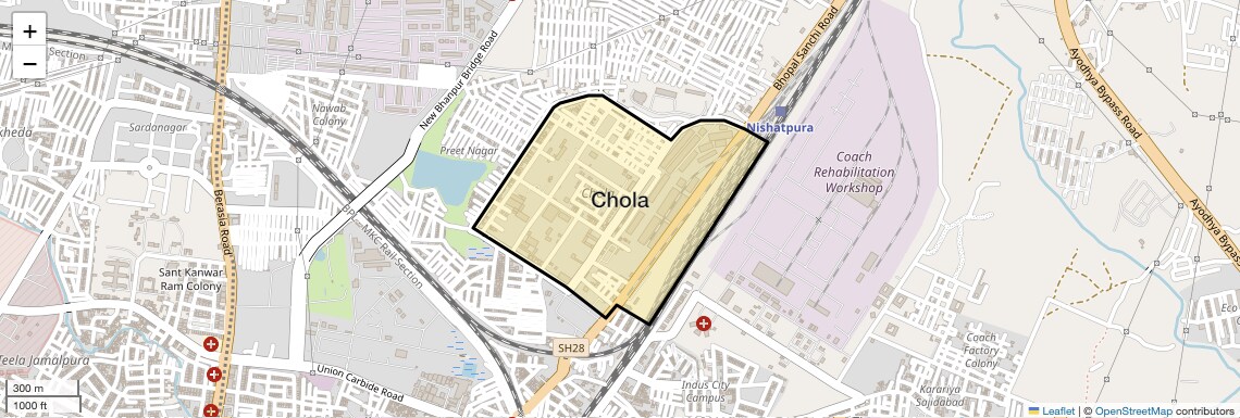 Location Map of Chola, Bhopal