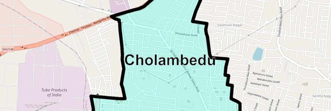 Location Map of Cholambedu, Chennai