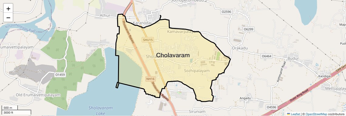 Location Map of Cholavaram, Chennai