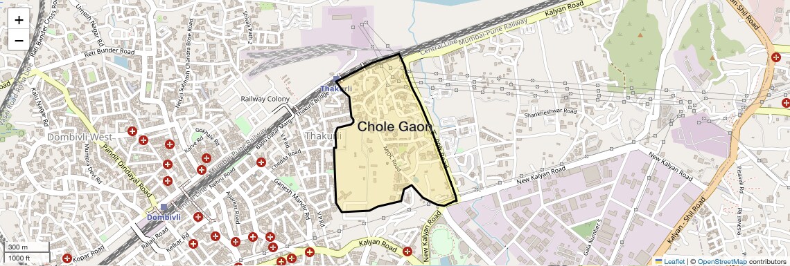 Location Map of Chole Gaon, Thane