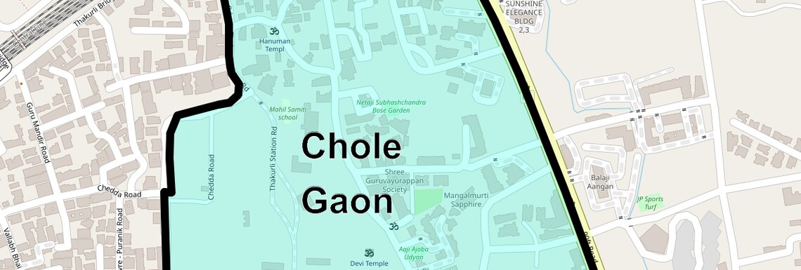 Location Map of Chole Gaon, Thane