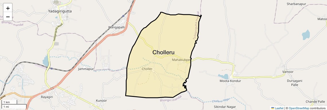 Location Map of Cholleru, Yadagirigutta