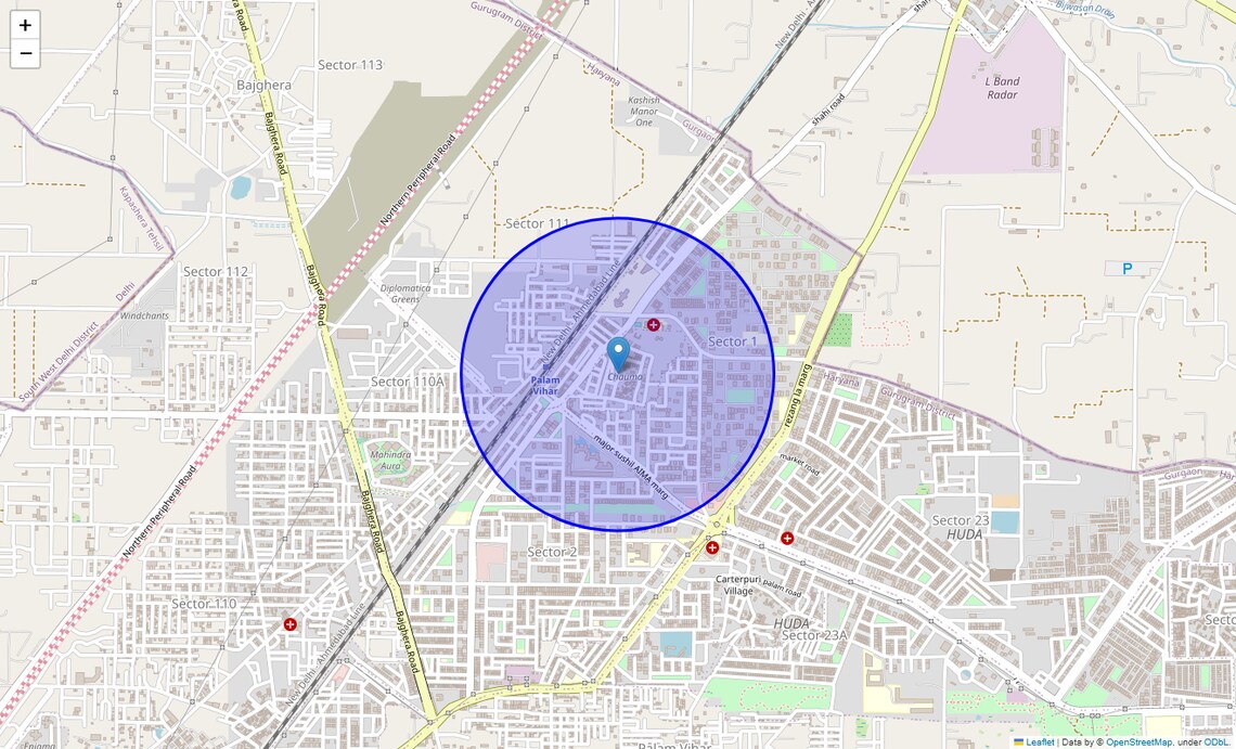Location Map of Choma, Gurgaon