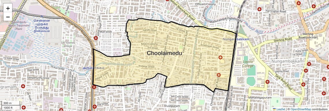 Location Map of Choolaimedu, Chennai