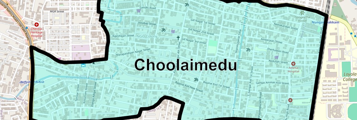 Location Map of Choolaimedu, Chennai