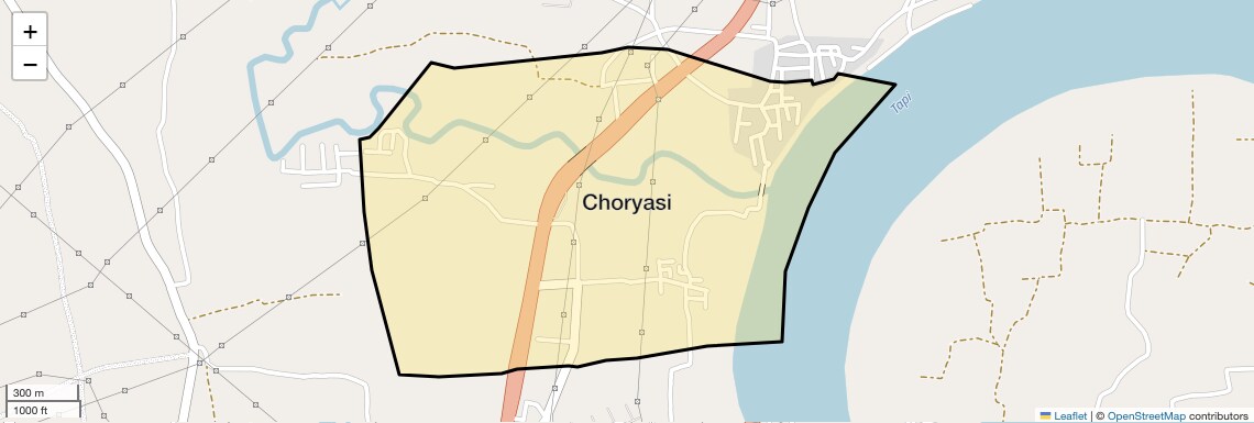 Location Map of Choryasi, Surat