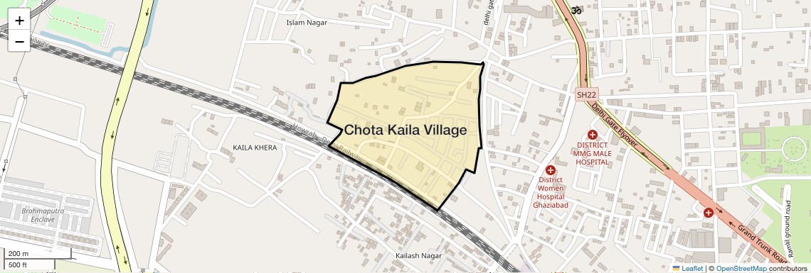 Location Map of Chota Kaila Village, Ghaziabad