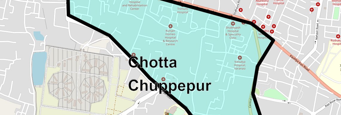Location Map of Chotta Chuppepur, Varanasi