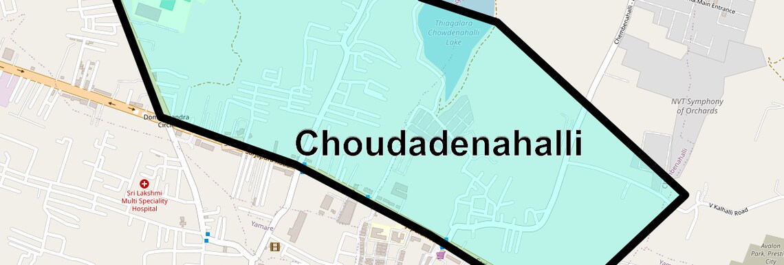 Location Map of Choudadenahalli, Bangalore