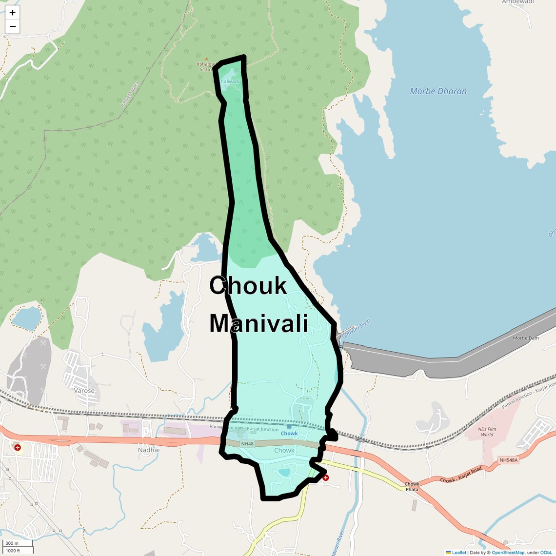 Location Map of Chouk Manivali, Navi Mumbai