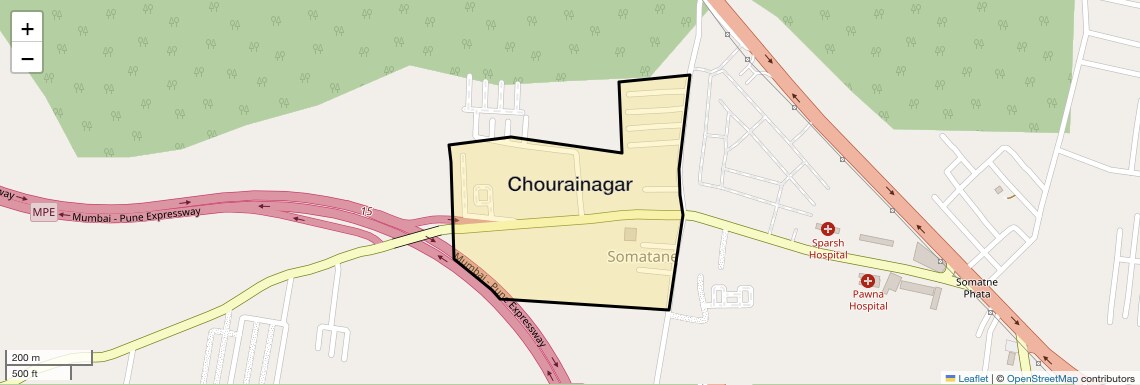 Location Map of Chourainagar, Pune