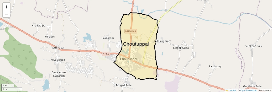 Location Map of Choutuppal, Hyderabad