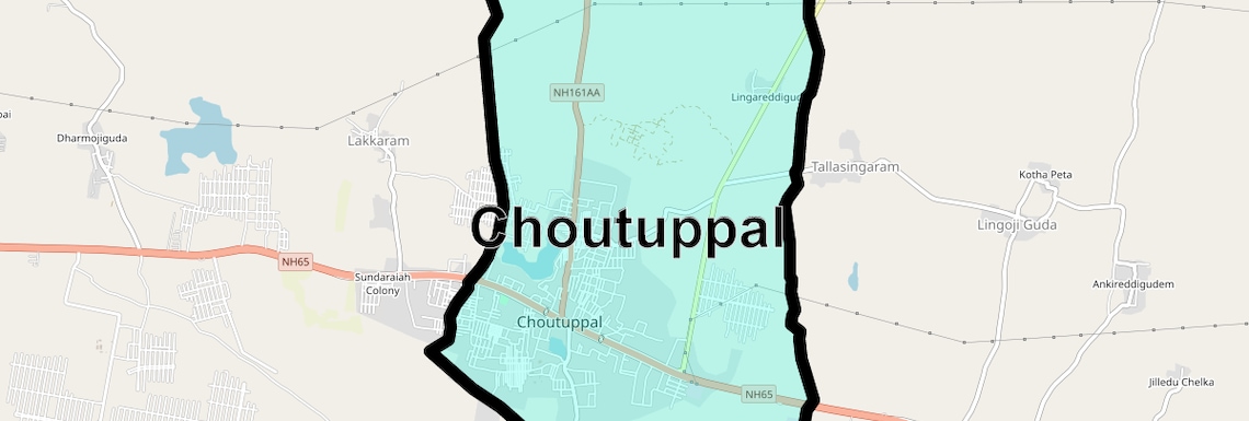 Location Map of Choutuppal, Hyderabad