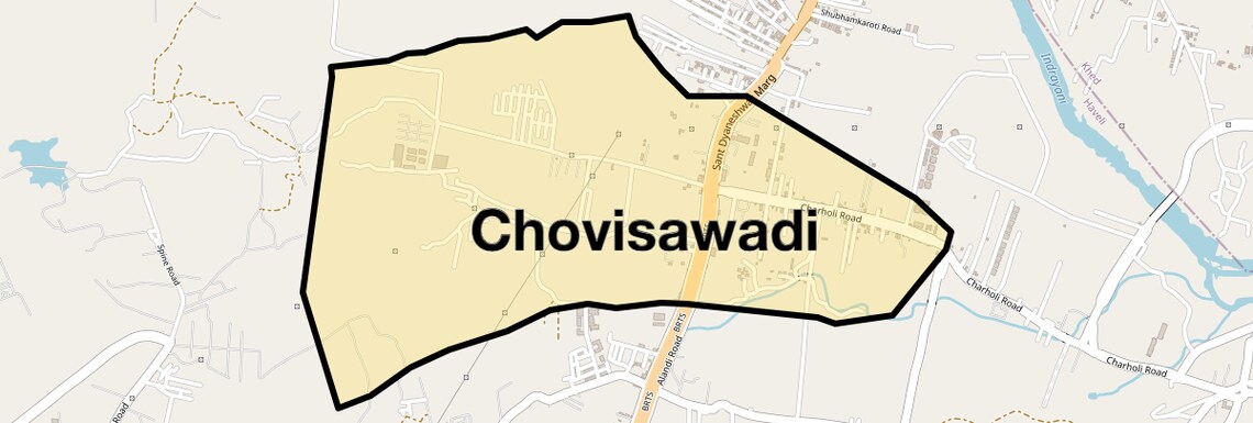 Location Map of Chovisawadi, Pune
