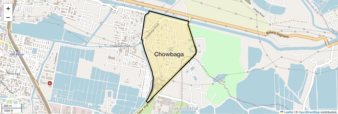 Location Map of Chowbaga, Kolkata