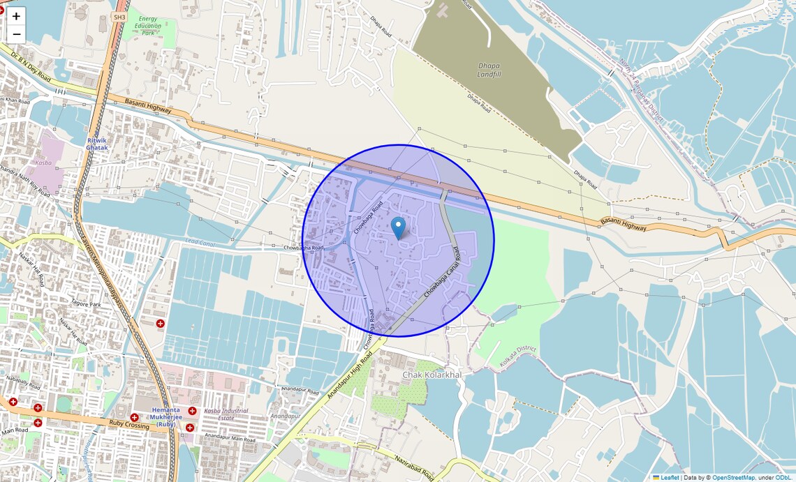 Location Map of Chowbaga, Kolkata