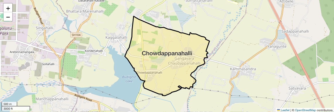 Location Map of Chowdappanahalli, Bangalore