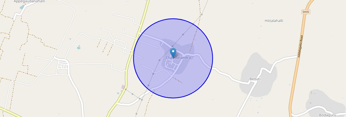 Location Map of Chowdasandra, Bangalore