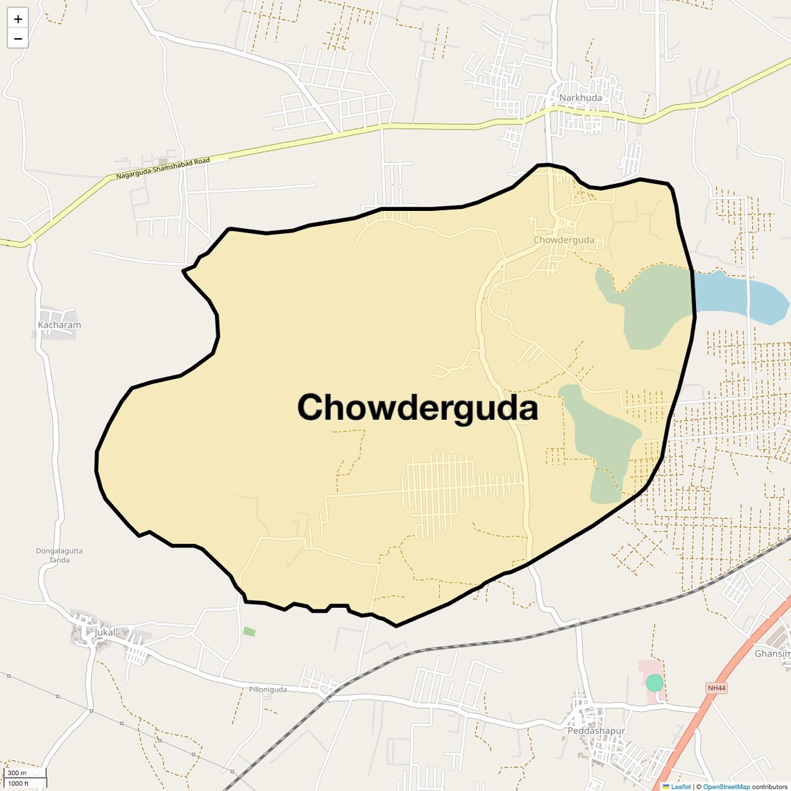 Location Map of Chowderguda, Hyderabad
