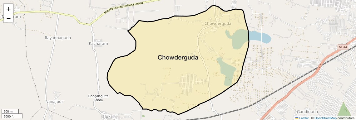Location Map of Chowderguda, Hyderabad