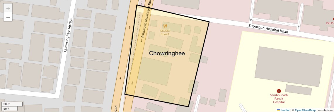 Location Map of Chowringhee, Kolkata