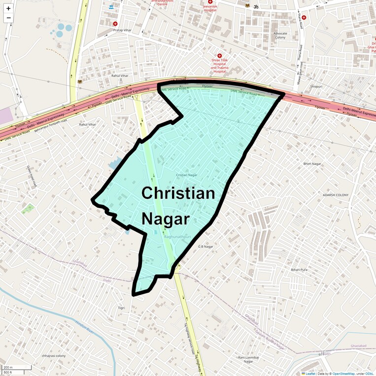 Location Map of Christian Nagar